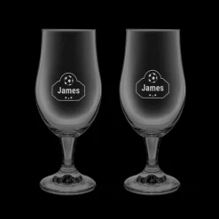 Bier borrelpakket met gegraveerde glazen