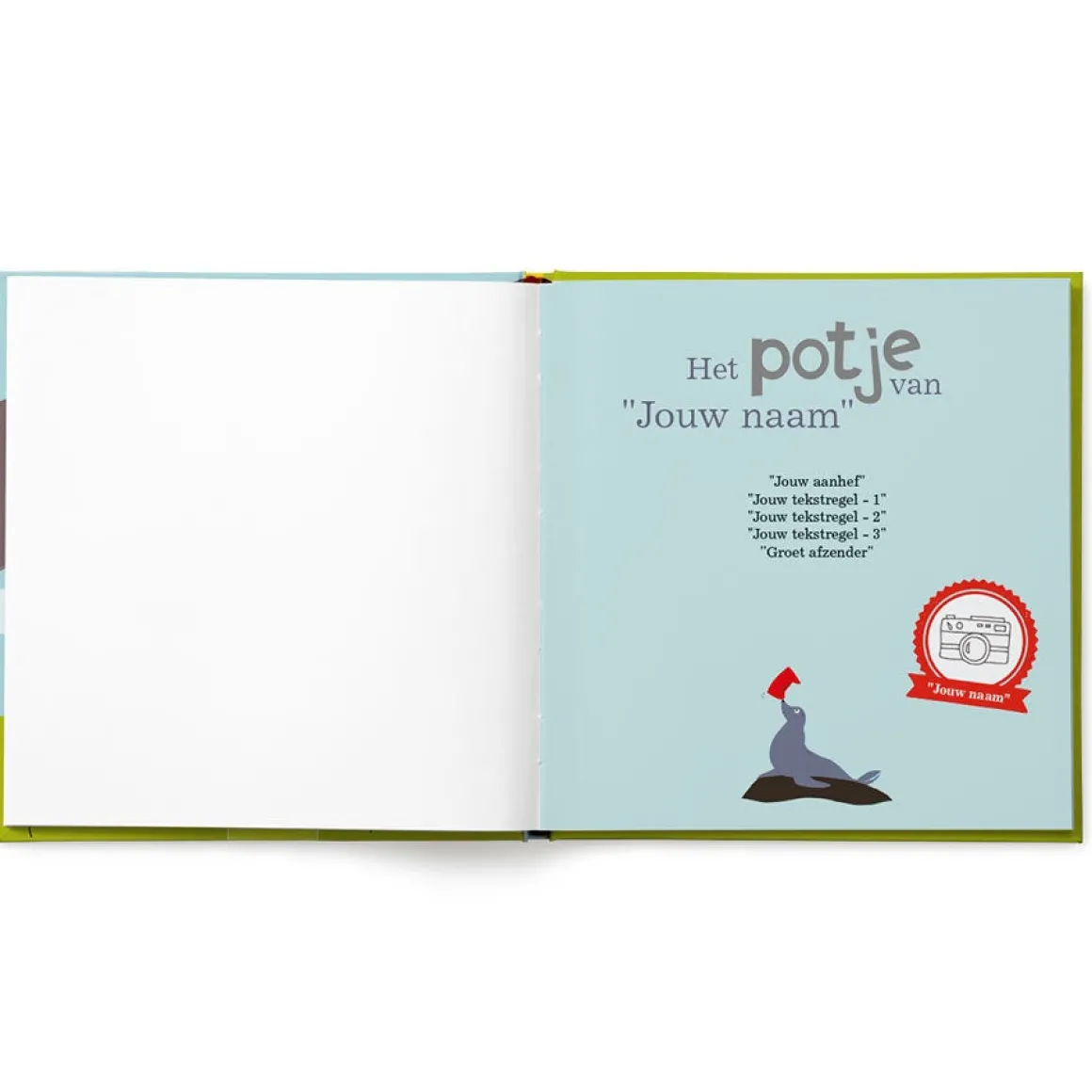 Boek "Het potje van .." met naam