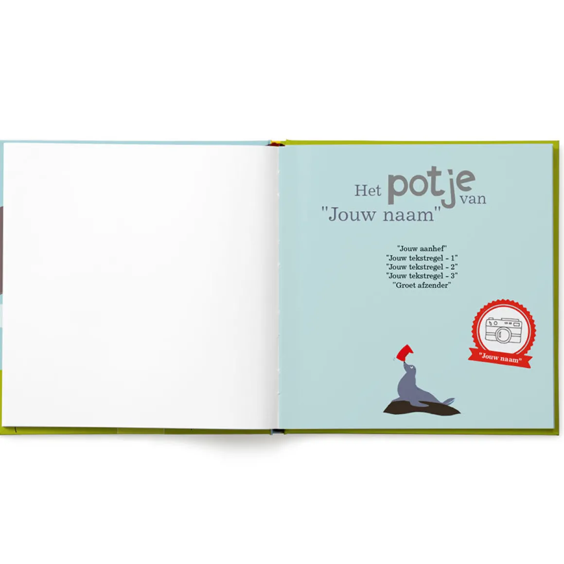 Boek "Het potje van .." met naam