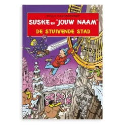 Boek "Suske en Wiske - De Stuivende Stad" met naam