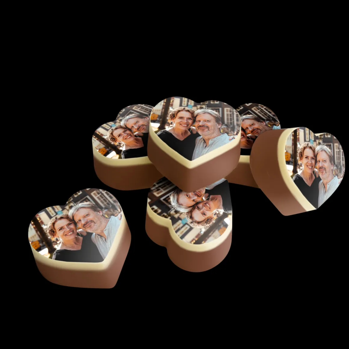 Chocolade hartjes met foto