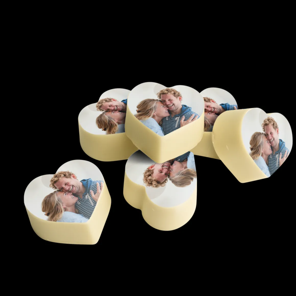 Chocolade hartjes met foto