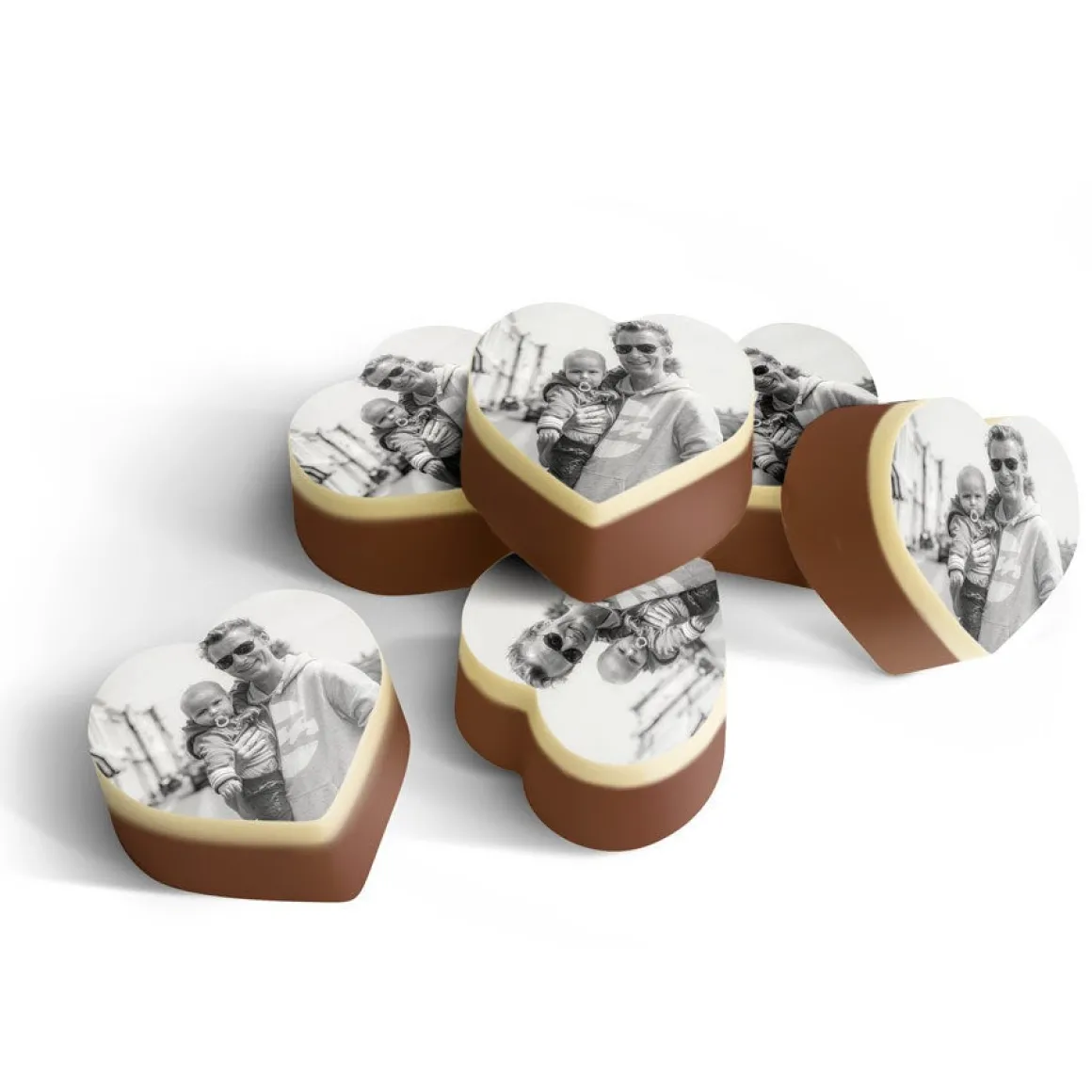 Chocolade hartjes met foto