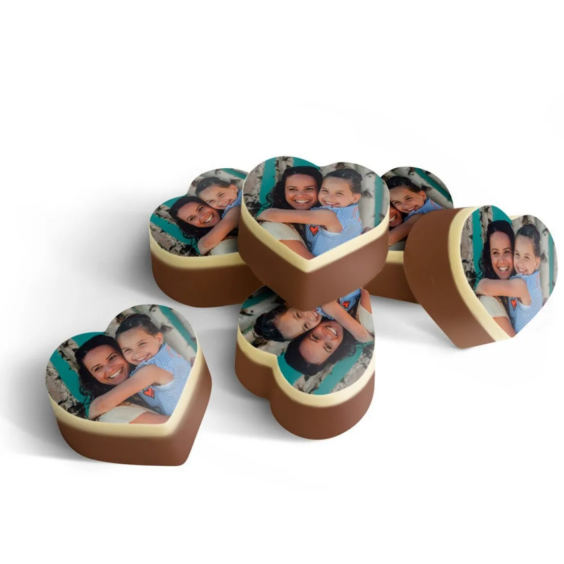Chocolade hartjes met foto