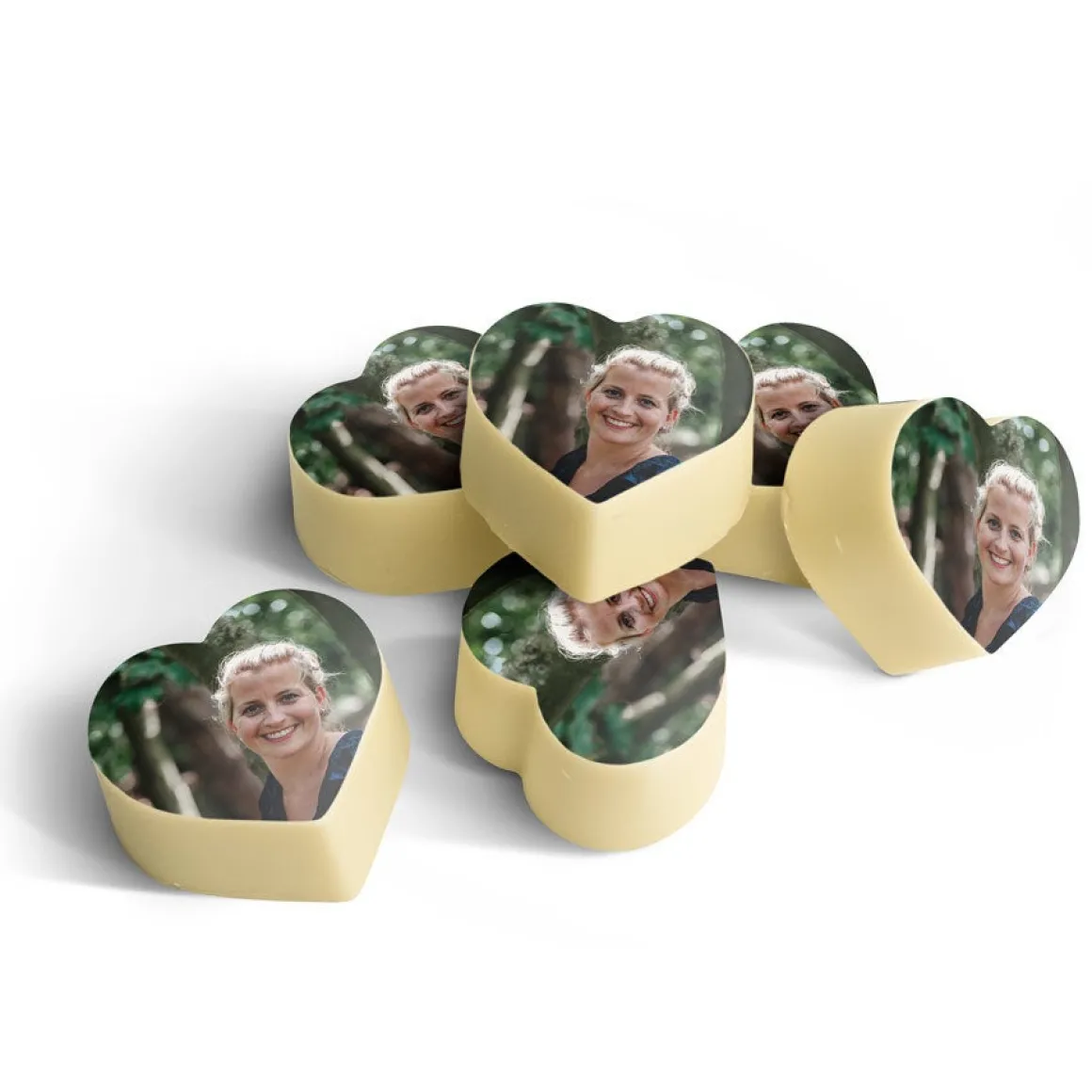 Chocolade hartjes met foto