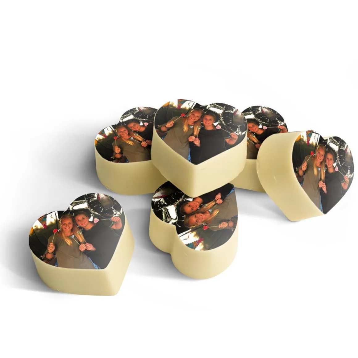 Chocolade hartjes met foto