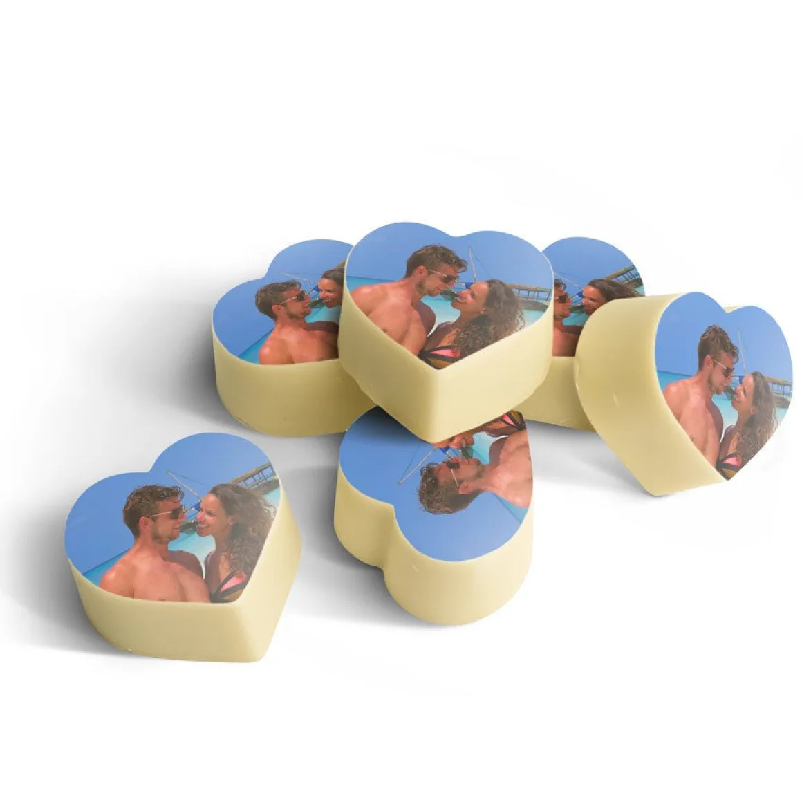 Chocolade hartjes met foto