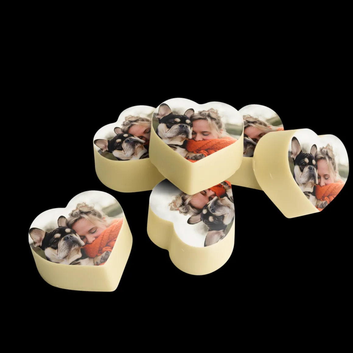 Chocolade hartjes met foto