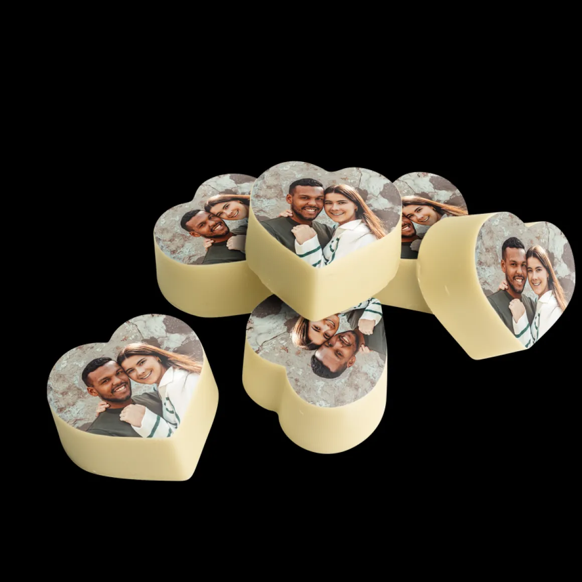 Chocolade hartjes met foto