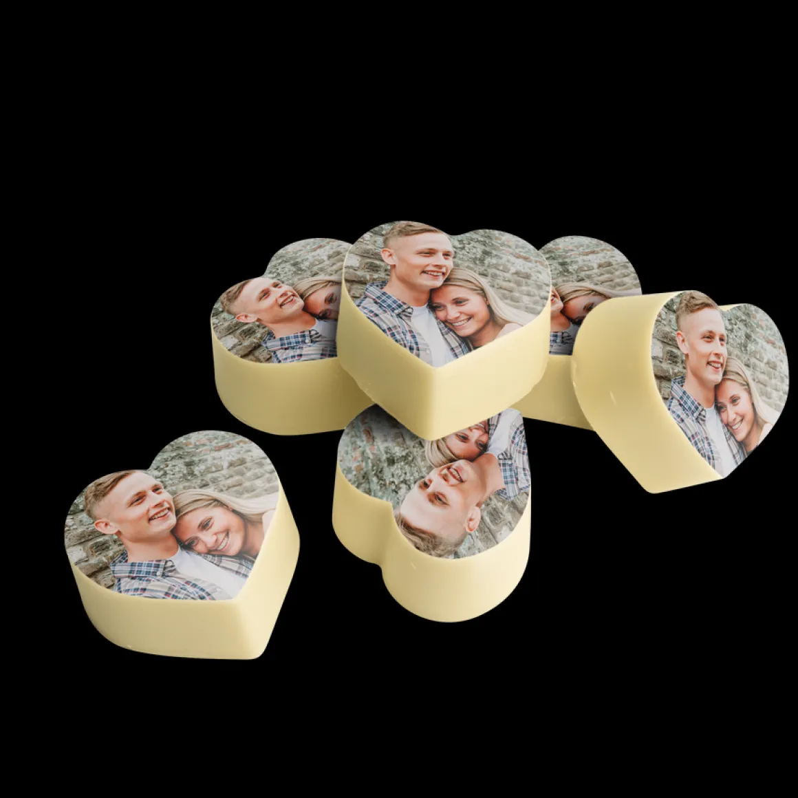 Chocolade hartjes met foto