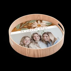 Dienblad - Rond - Houtlook - 30 cm