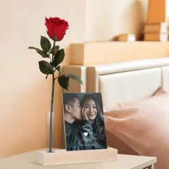 Eeuwige roos met foto standaard