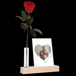 Eeuwige roos met foto standaard