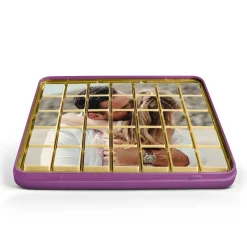 Foto op chocolade blokjes in blik - praliné