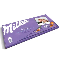 Mega Milka reep met naam en foto bedrukken
