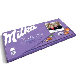 Mega Milka reep met naam en foto bedrukken