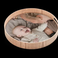 Rond dienblad Houtlook - 40 cm