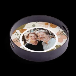 Rond dienblad zwart - 30 cm