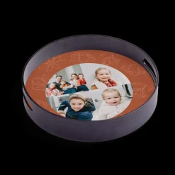 Rond dienblad zwart - 30 cm