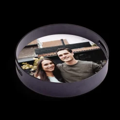 Rond dienblad zwart - 30 cm
